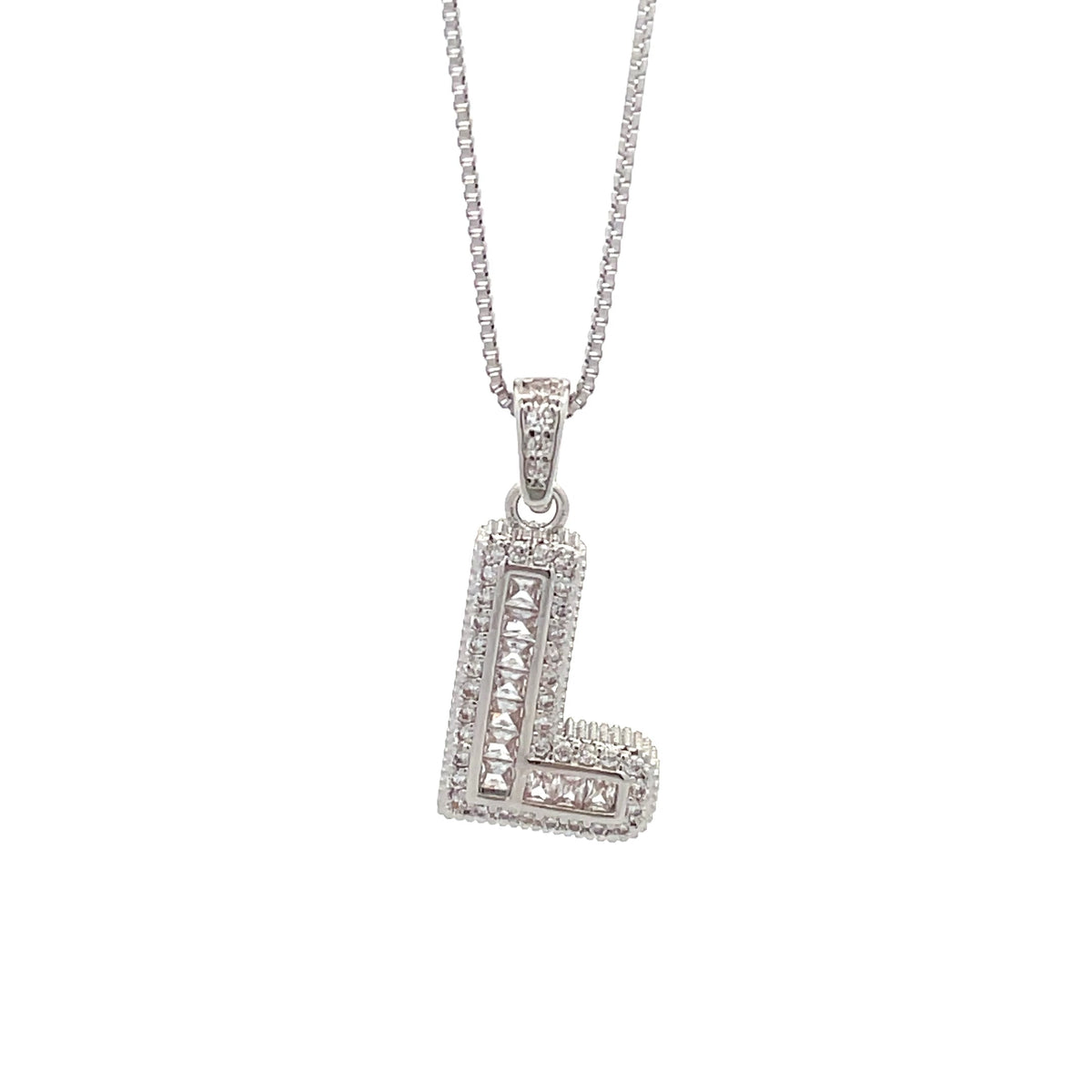 The One Jewelry silver tone letter L initial pendant necklace - DINS-L