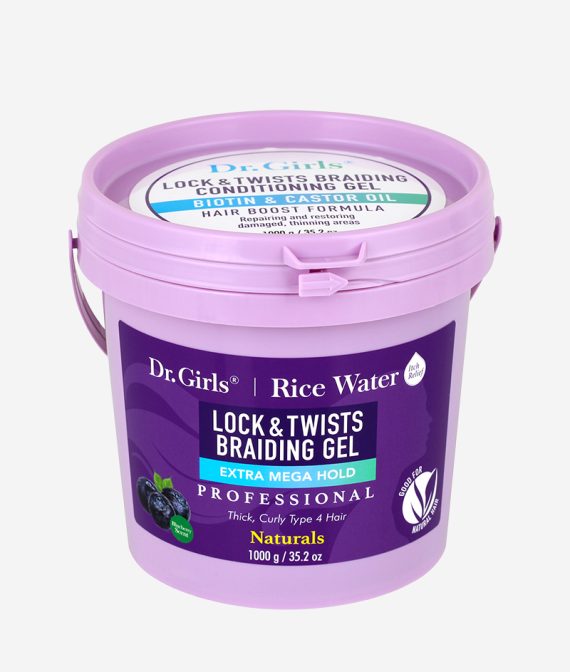 Dr. Girls Blueberry Braiding Conditioning Gel – Blueberry Lock & Twist Braiding Gel 35.2 oz tub