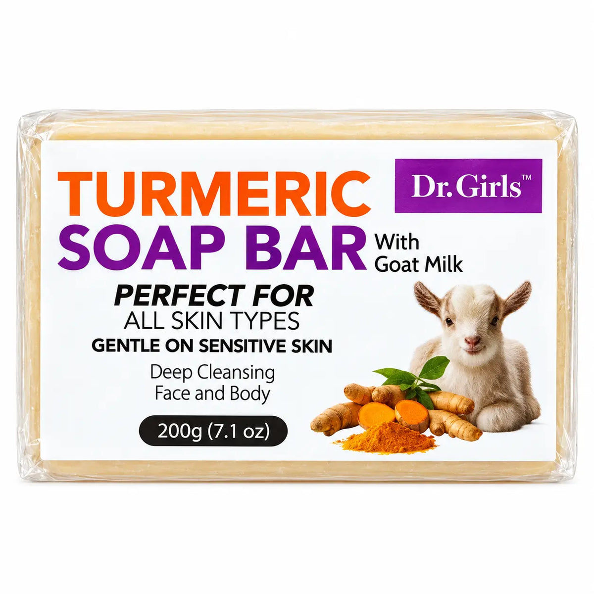 Dr. Girls Turmeric Soap Bar with Goat Milk 200 g