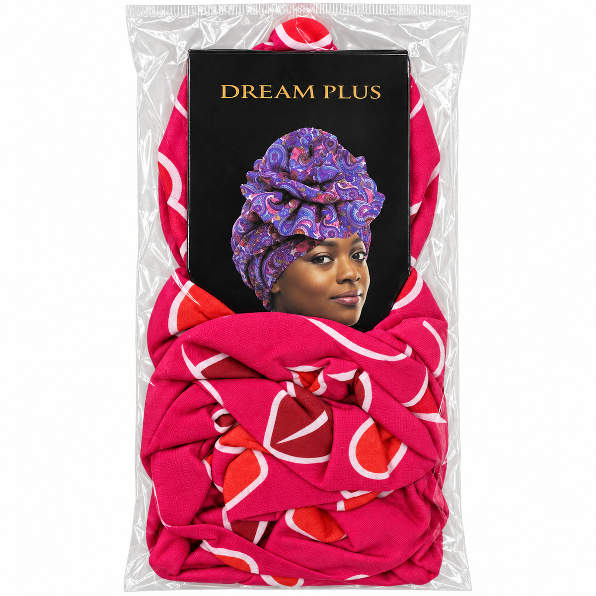 Dream Plus Printed Turban Fuchsia Hearts front package
