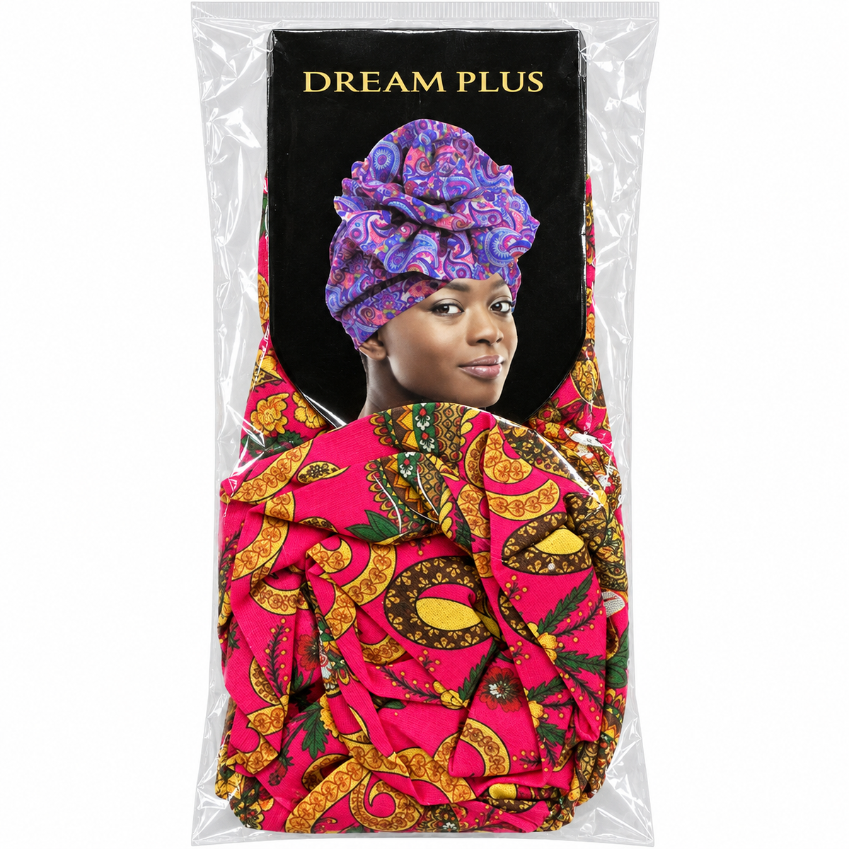 Dream Plus Printed Turban Fuchsia Paisley Floral front package