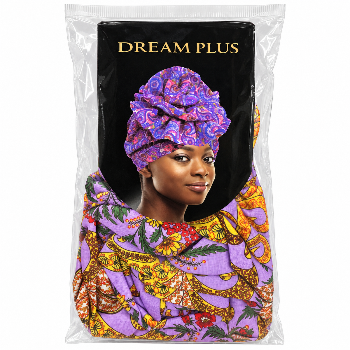 Dream Plus Printed Turban Lavender Paisley Floral front package
