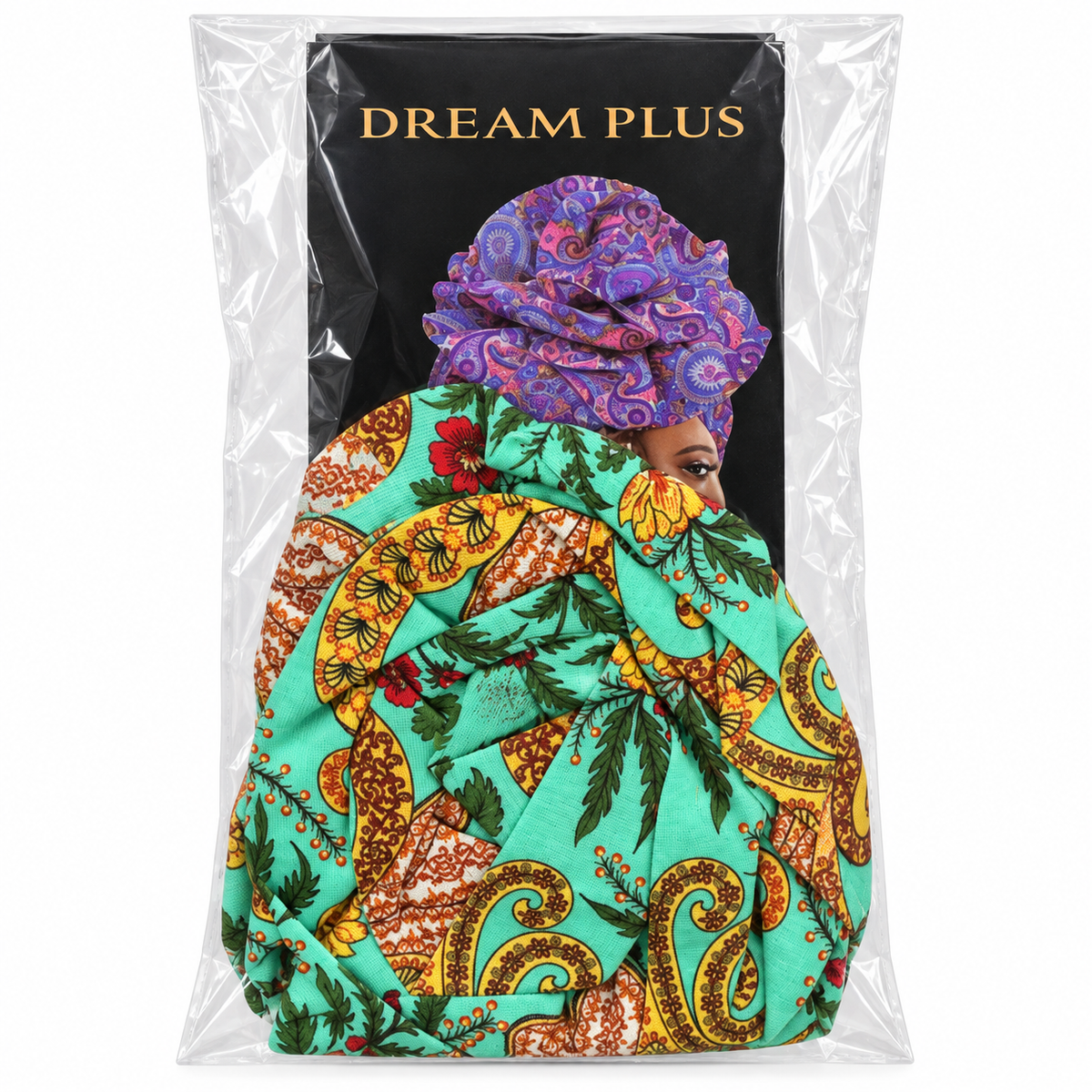Dream Plus Printed Turban Mint Paisley Floral front package