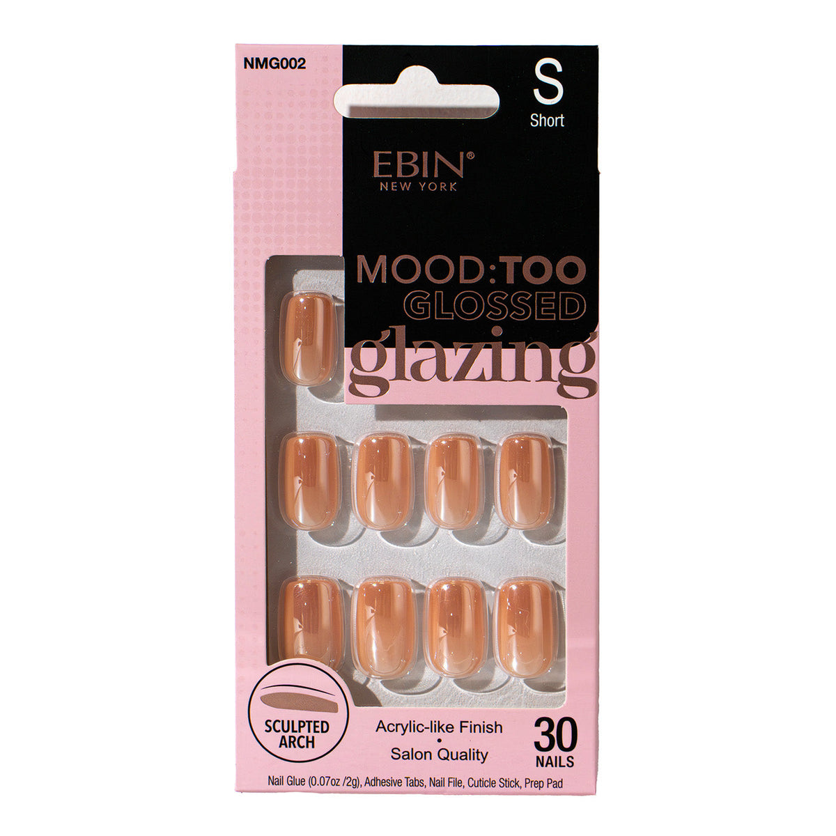 Ebin New York Mood Too Glossed Glazing Vanilla Glaze press-on nails – NMG002