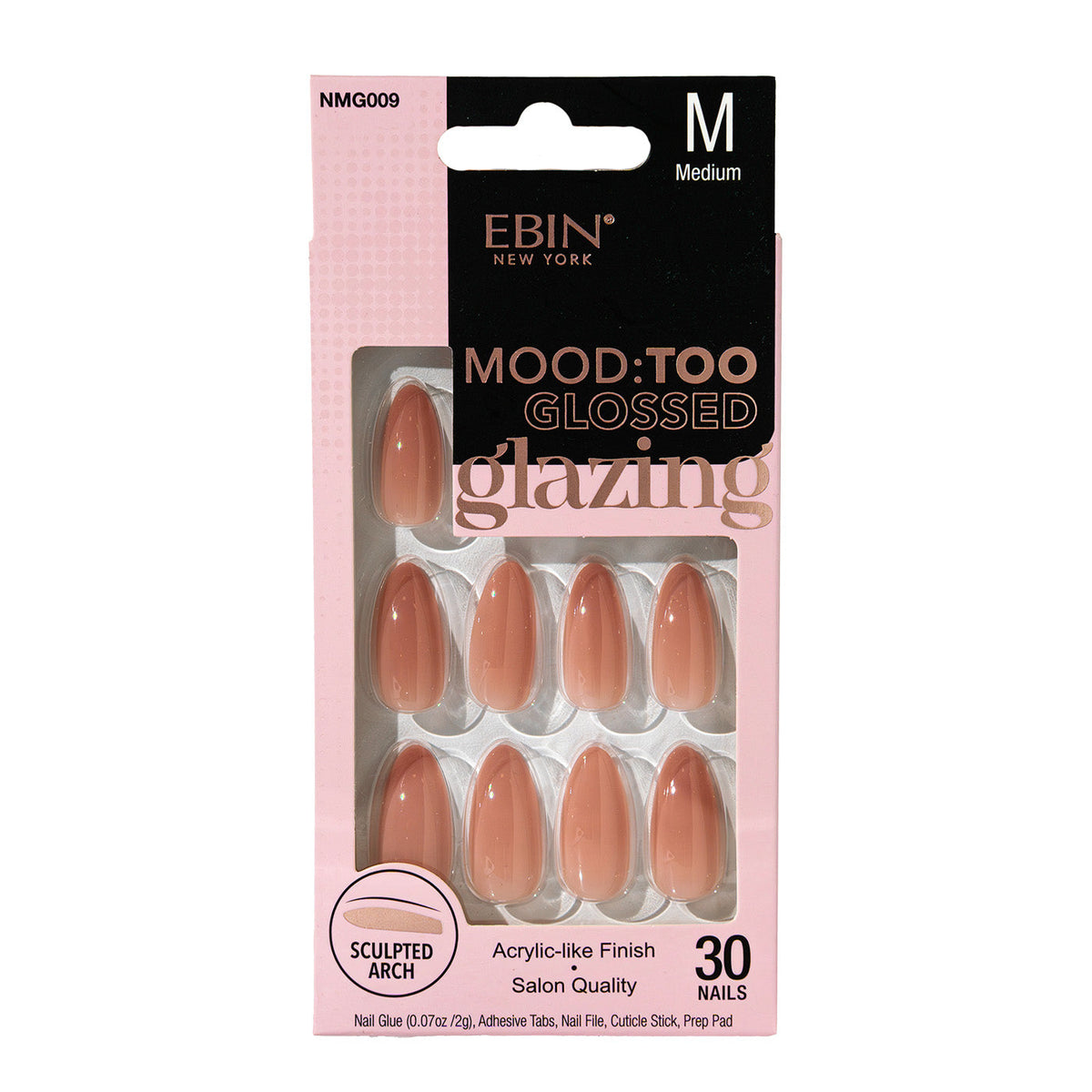 Ebin New York Mood Too Glossed Glazing Mocha Mist press-on nails – NMG009