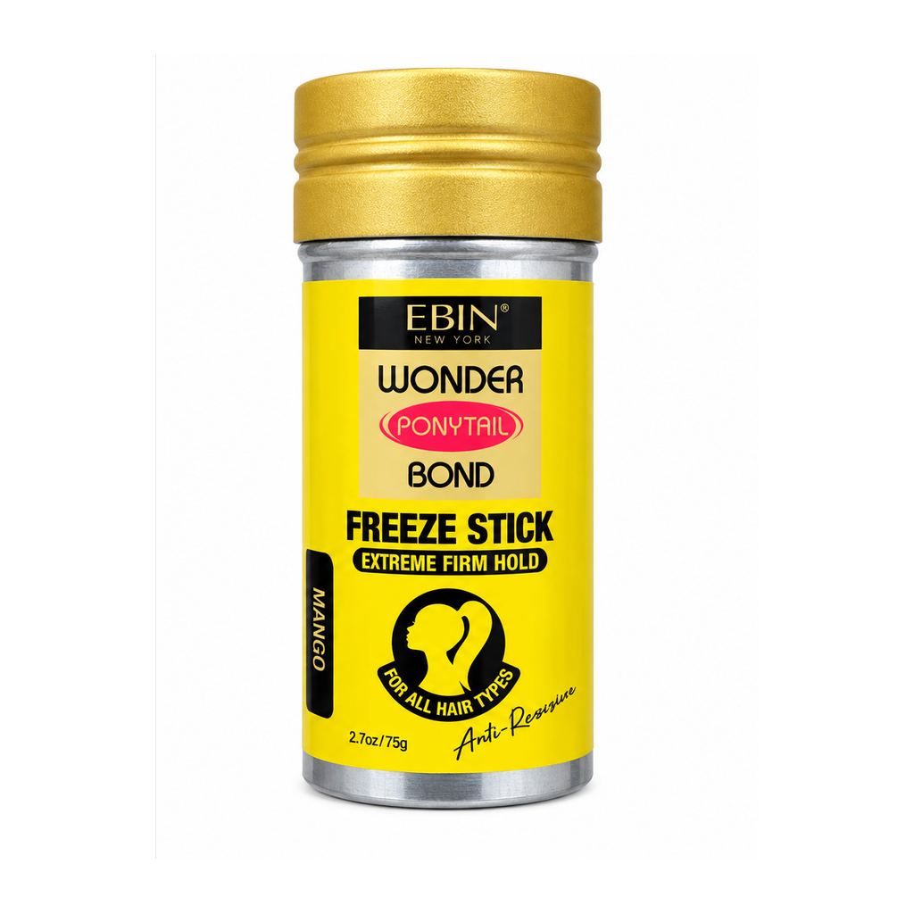 EBIN Wonder Ponytail Bond Freeze Stick Mango, yellow label, 2.7 oz