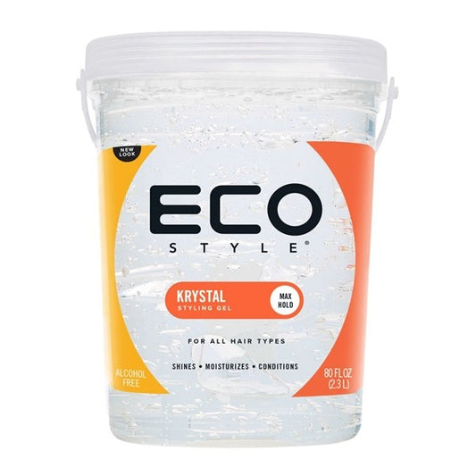 Eco Style Krystal Styling Gel — Krystal clear gel container with white lid