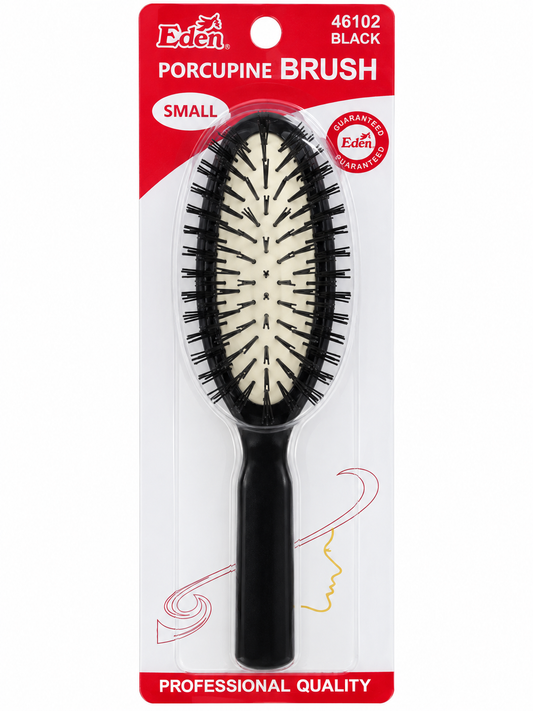 Eden #46102 small black porcupine brush in retail packaging