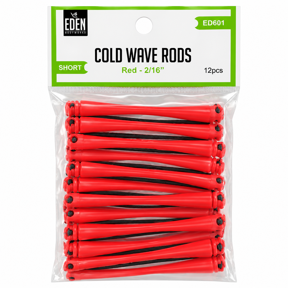 Eden ED601 short red cold wave rods, 2/16-inch diameter, 12-pack in retail packaging