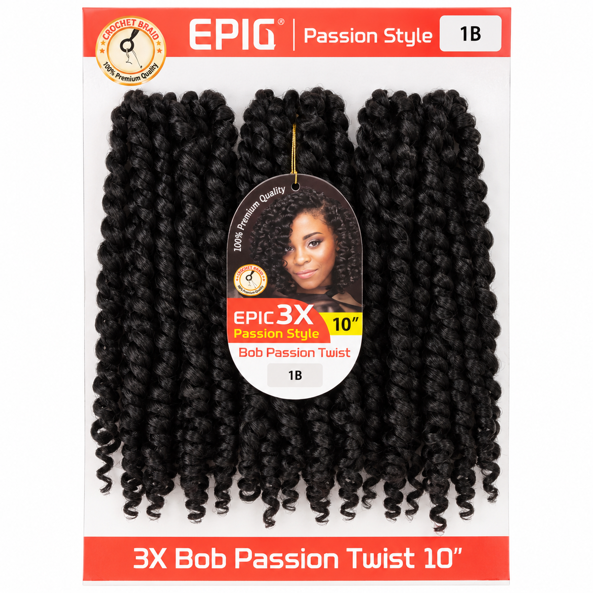 Epic 3X Bob Passion Twist 10" retail package color 1B