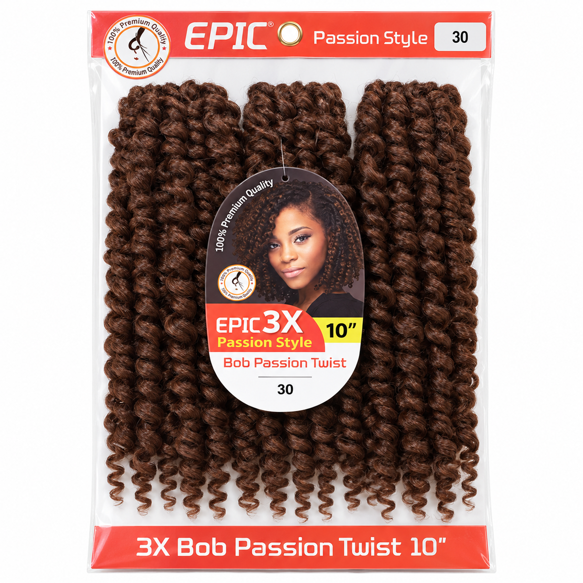 Epic 3X Bob Passion Twist 10" retail package color 30