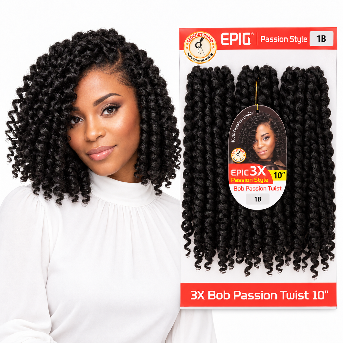 Epic 3X Bob Passion Twist 10" model and 1B package
