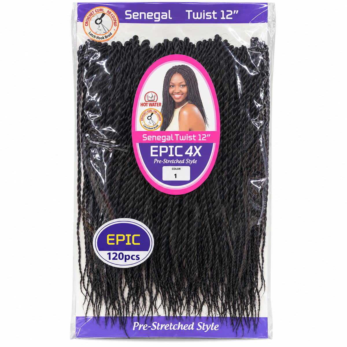 EPIC 4X Senegal Twist 12 inch color 1 package