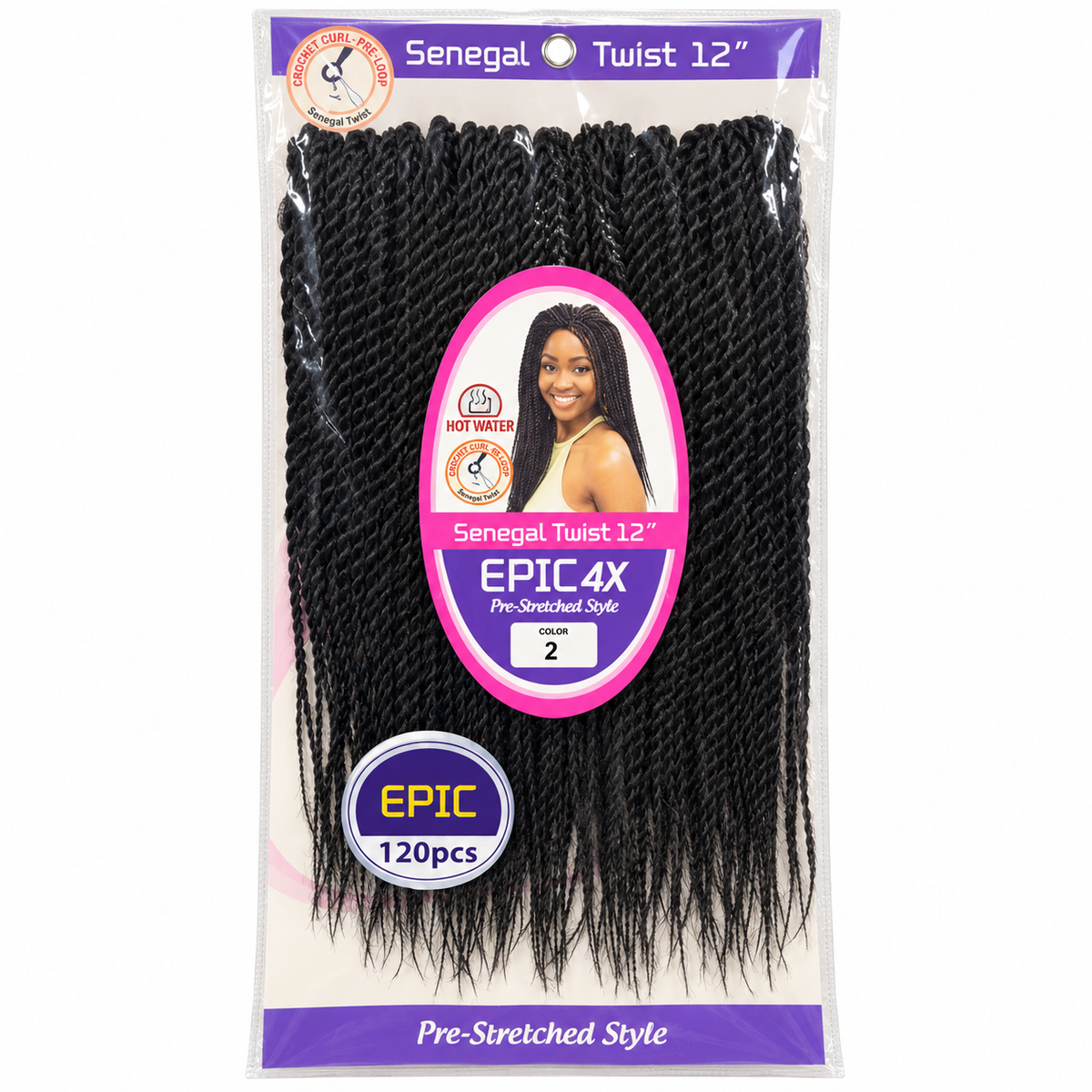 EPIC 4X Senegal Twist 12 inch color 2 package
