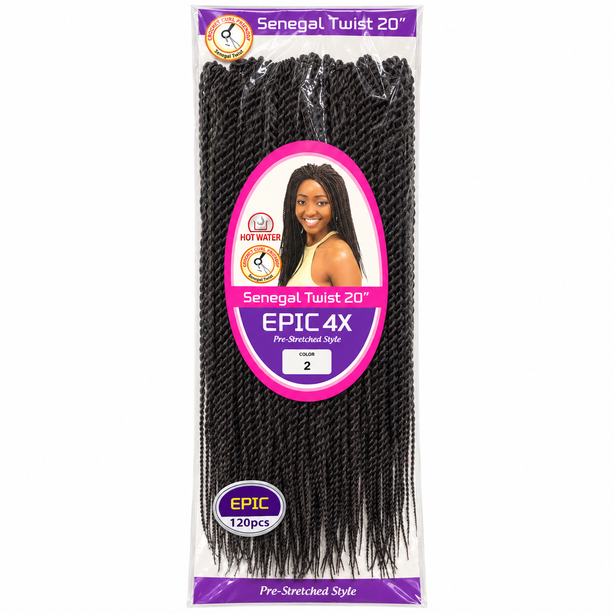 EPIC 4X Senegal Twist 20 inch color 2 package