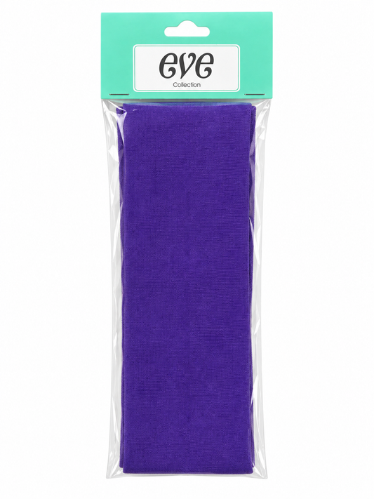 Eve Collection purple fabric headband in package
