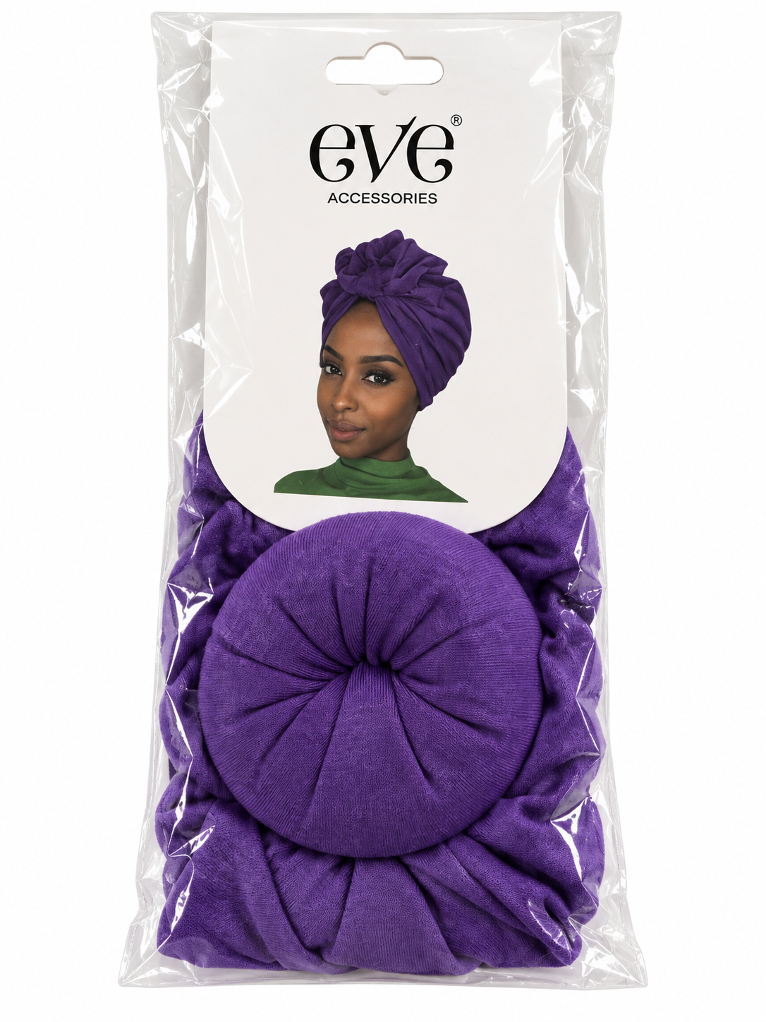 Eve Accessories front knot turban in Purple