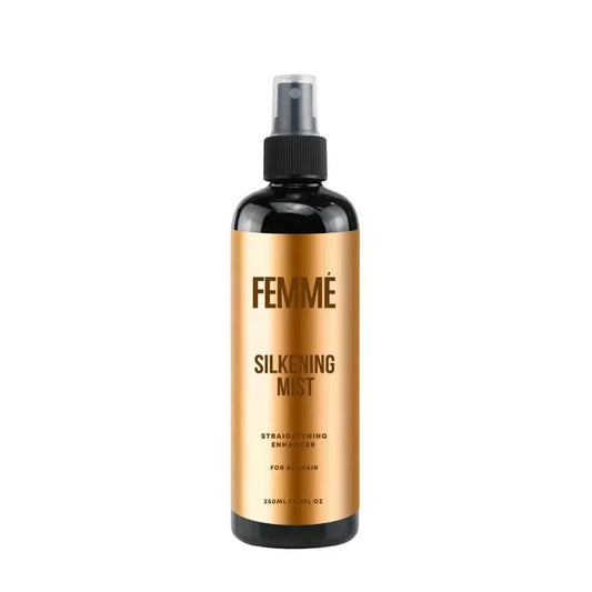 Femme Silkening Mist spray bottle with gold label