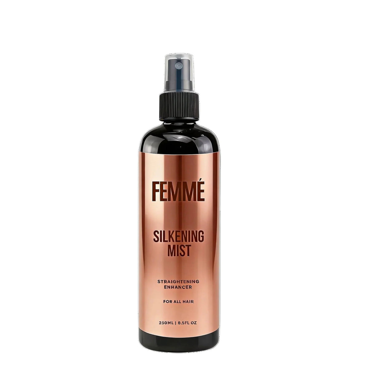 Femme Silkening Mist spray bottle with rose-gold label