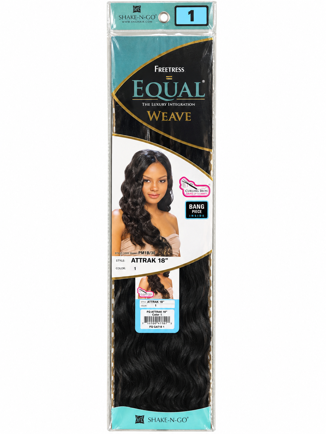 Freetress Equal Attrak 18 inch synthetic weave package in color 1