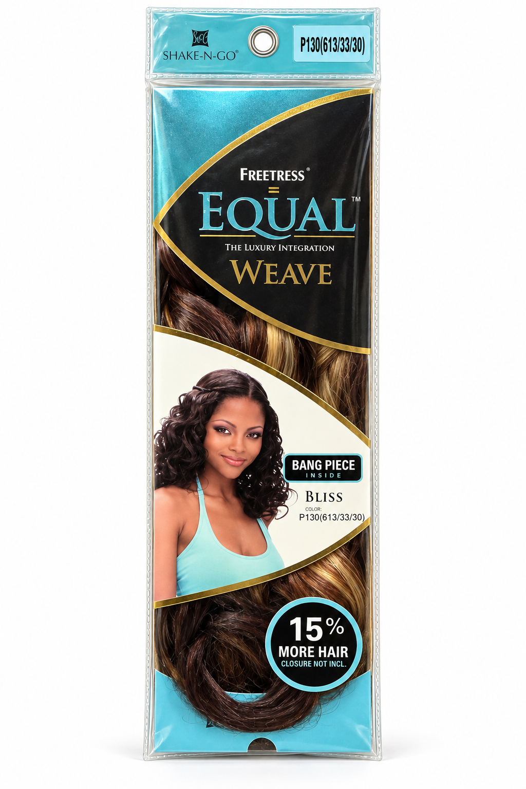 Freetress Equal Bliss 18-inch synthetic weave package in color P130 (613/33/30)