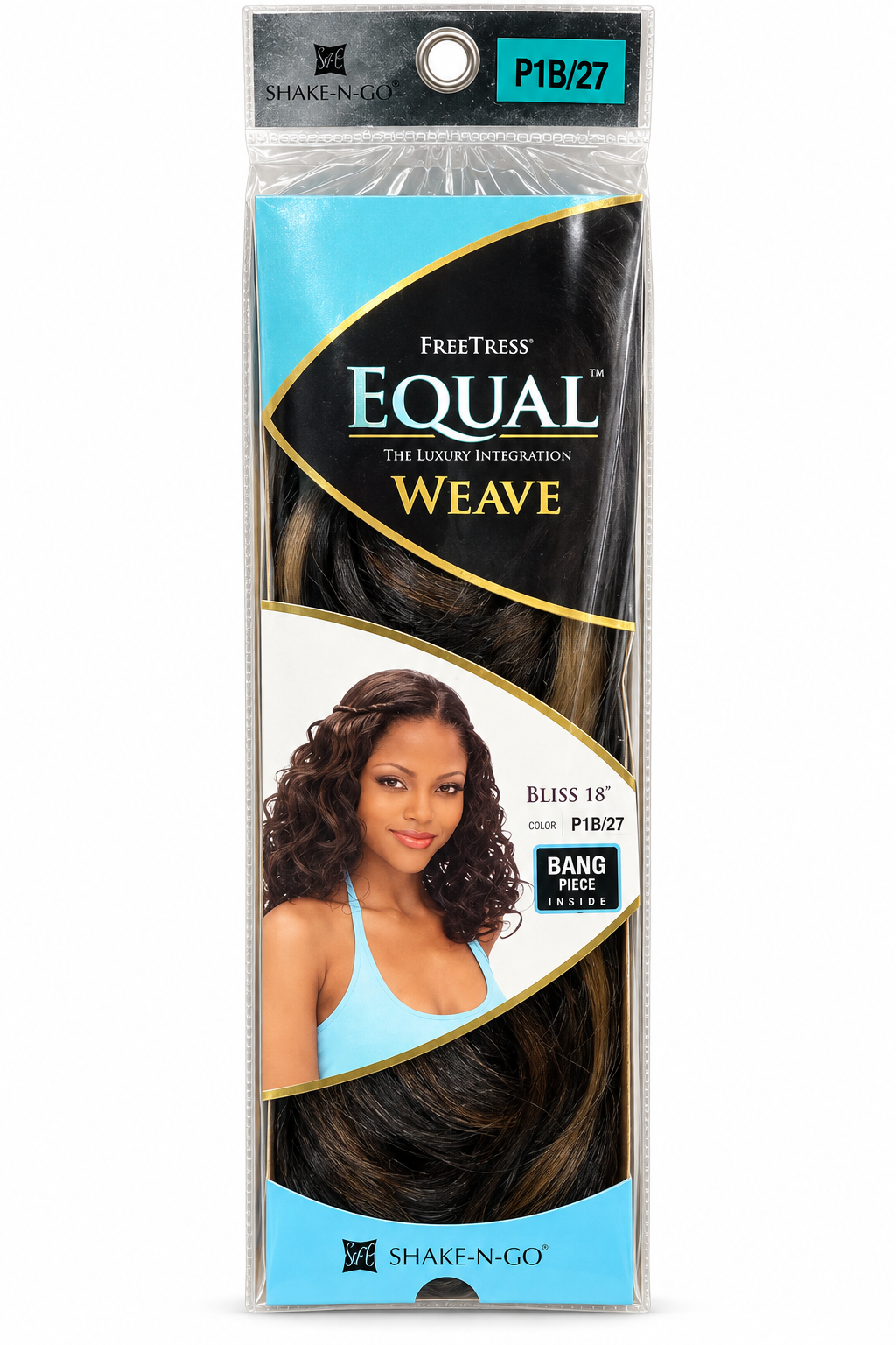 Freetress Equal Bliss 18-inch synthetic weave package in color P1B/27