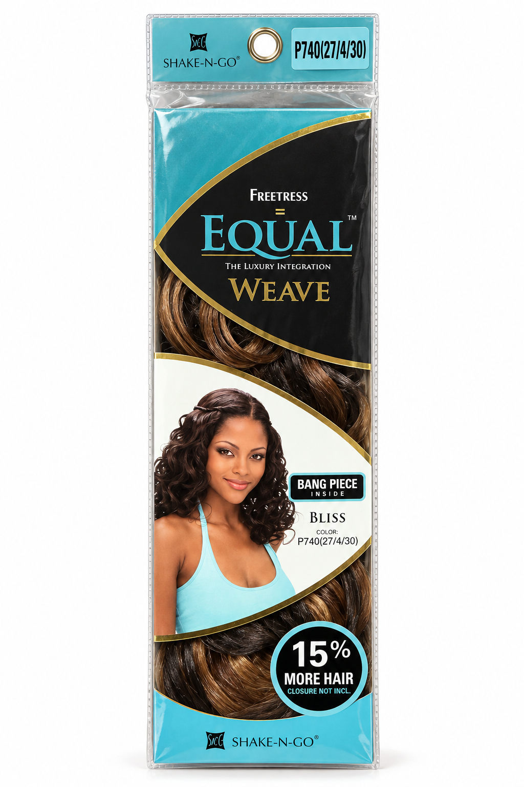 Freetress Equal Bliss 18-inch synthetic weave package in color P740 (27/4/30)