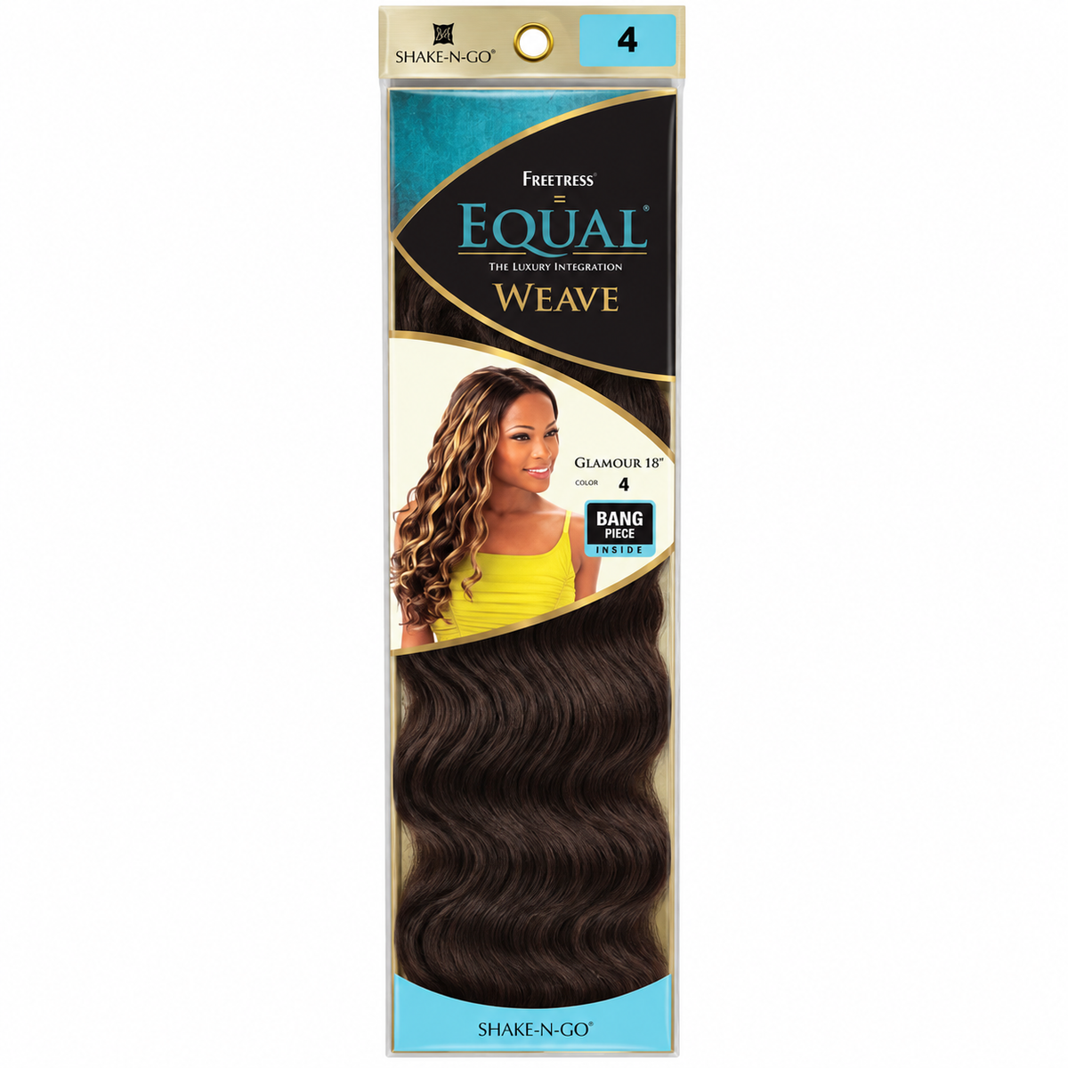 Freetress Equal Glamour 18 inch synthetic weave color 4 package