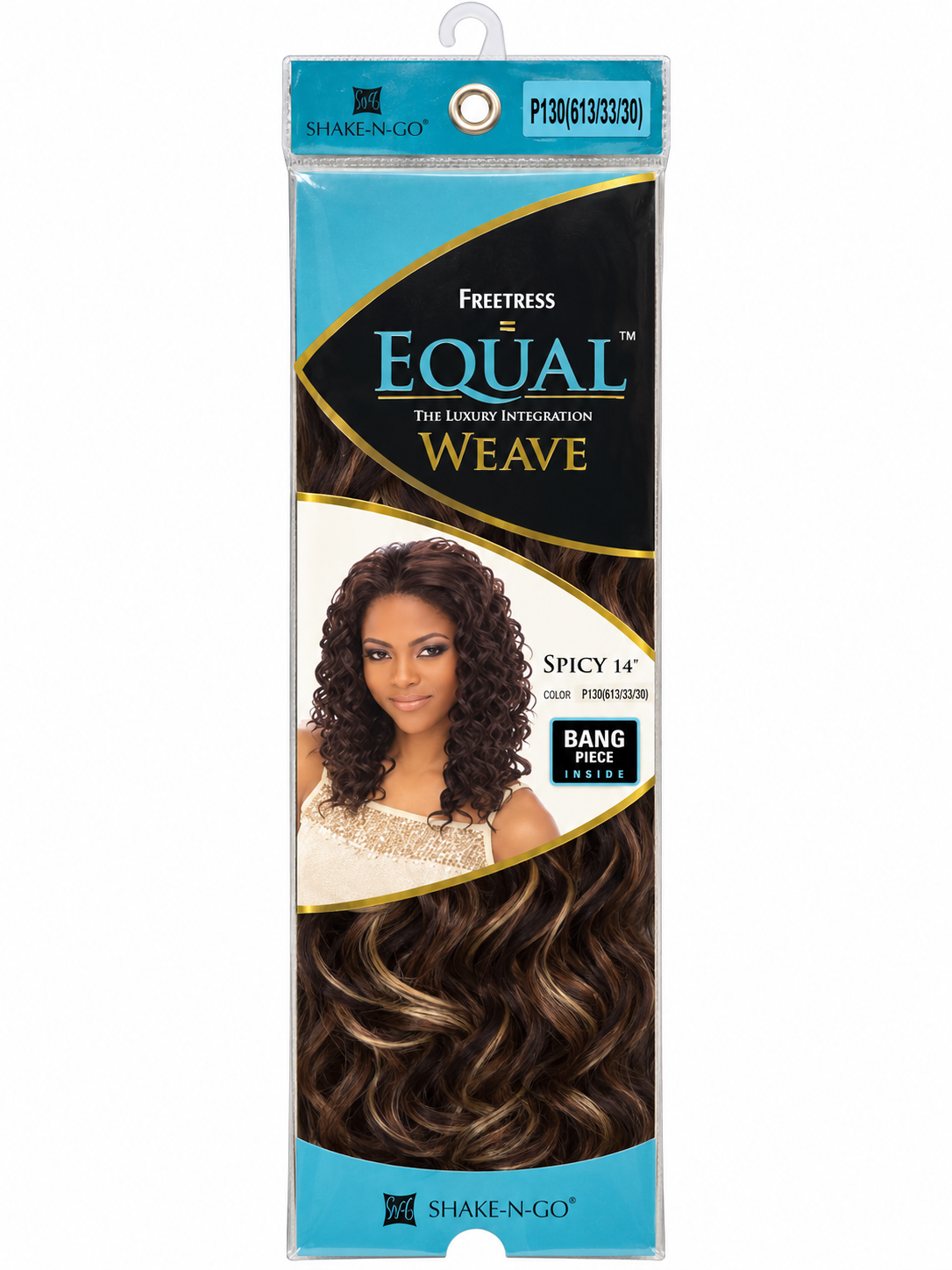 Freetress Equal Spicy 14-inch synthetic weave package in color P130 (613/33/30)