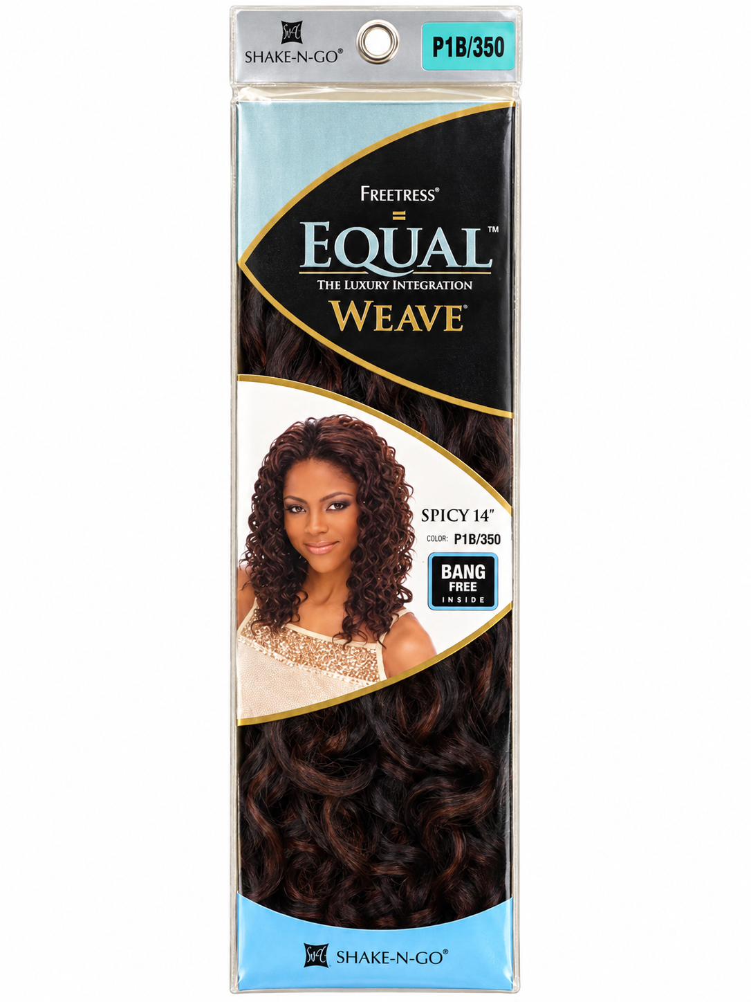 Freetress Equal Spicy 14-inch synthetic weave package in color P1B/350