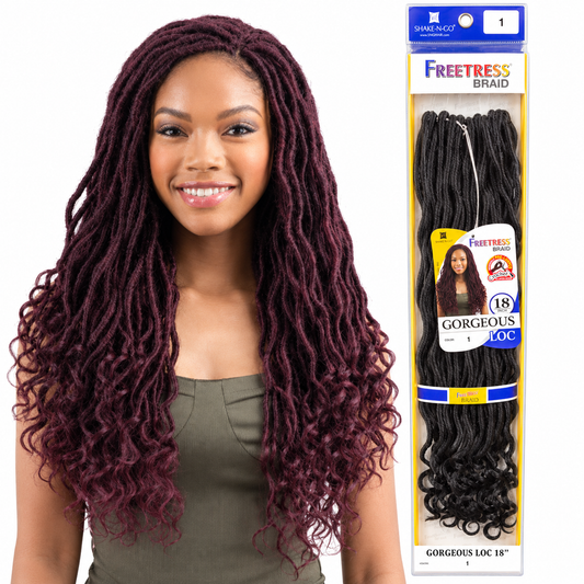 Freetress Gorgeous Loc 18 inch model in 99J with color 1 retail pack
