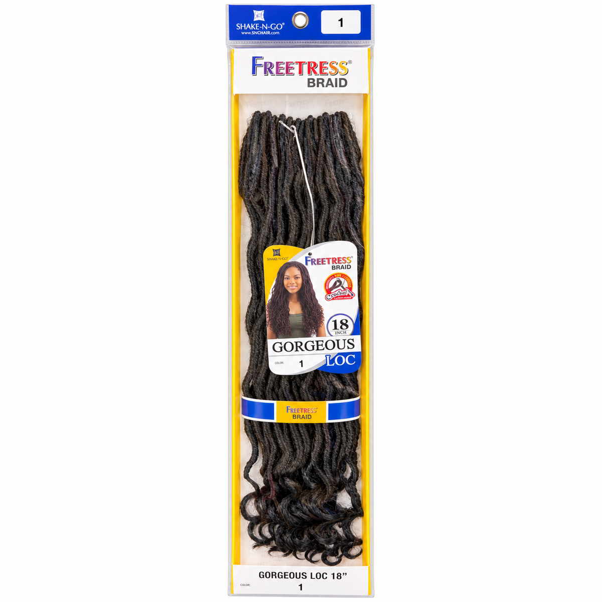 Freetress Gorgeous Loc 18 inch full retail pack color 1