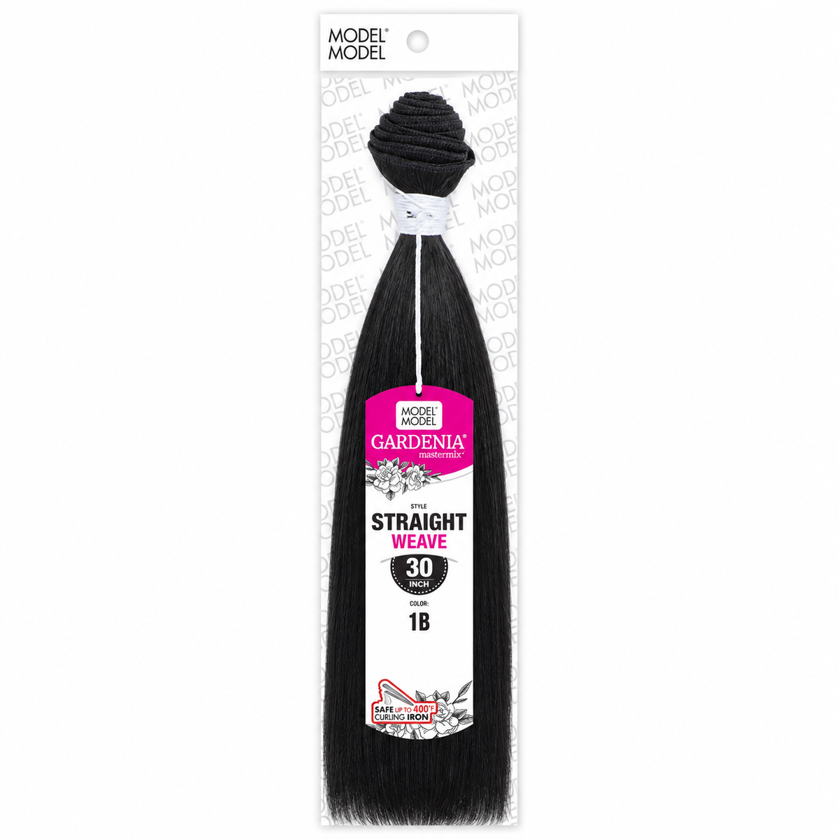 Model Model Gardenia Straight full retail package, color 1B, 30 inches, 1 weft bundles