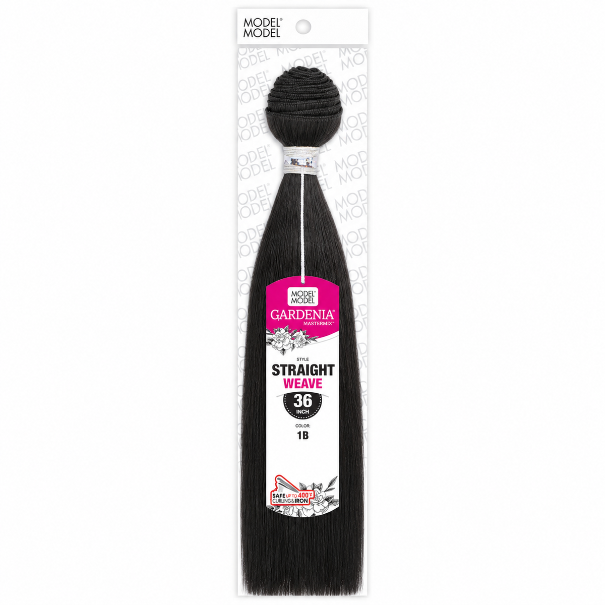 Model Model Gardenia Straight full retail package, color 1B, 36 inches, 1 weft bundles