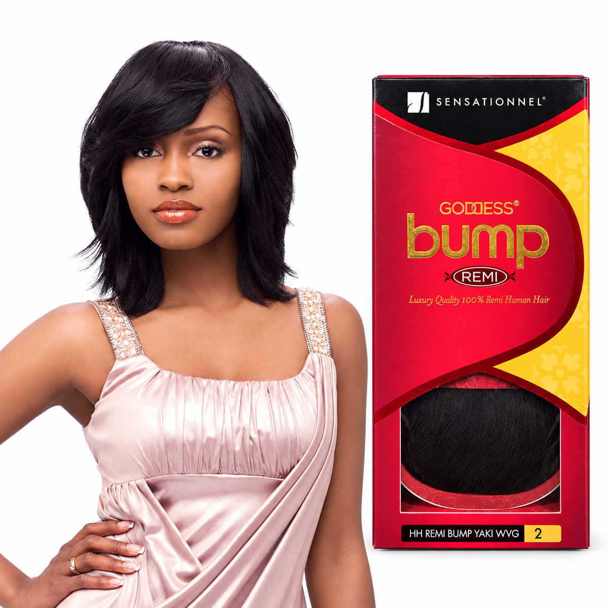 Sensationnel Goddess Bump Yaki 8 inch color 2 package with model styling reference