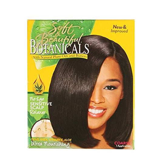 Soft & Beautiful Botanicals Sensitive Scalp No-Lye Relaxer Coarse box