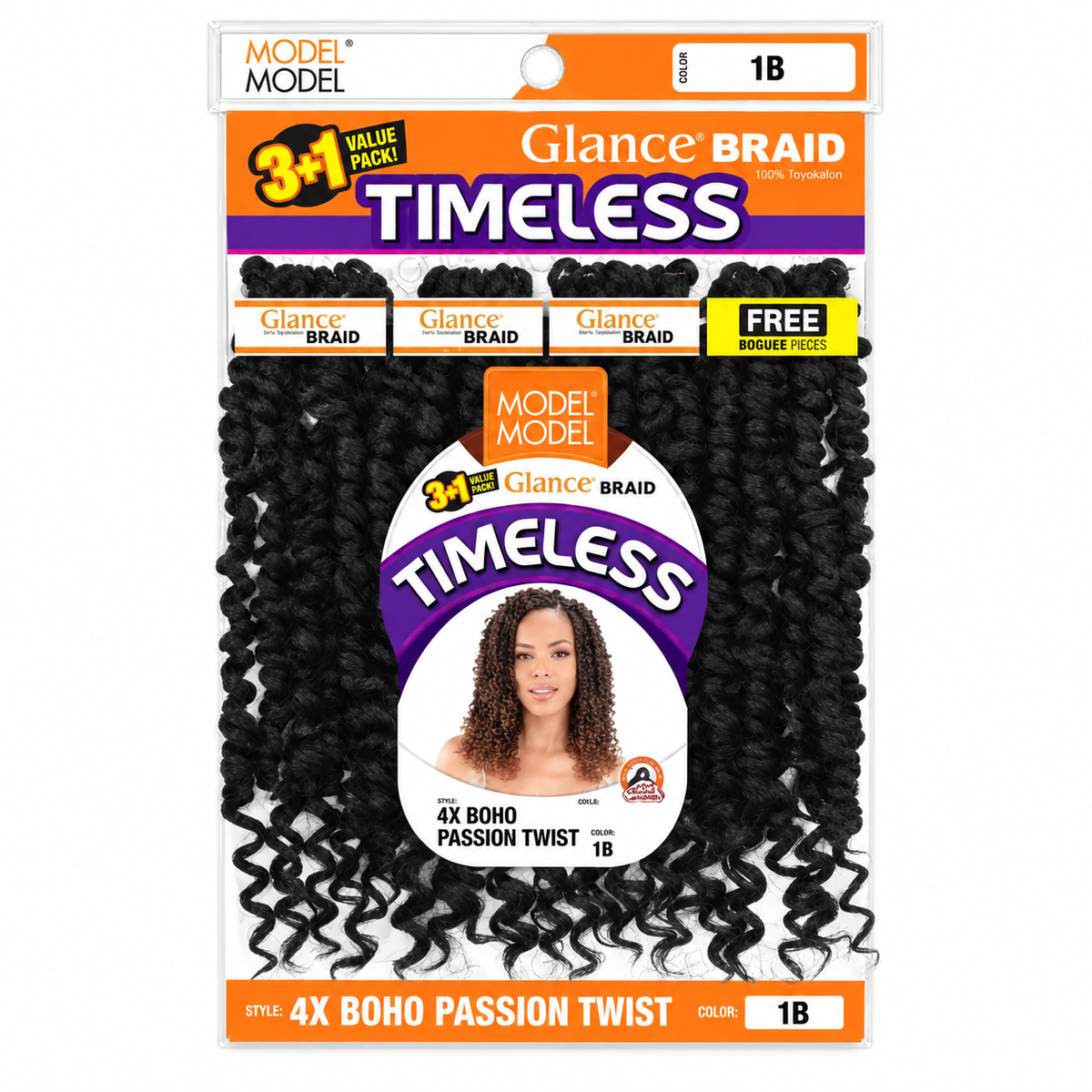 Model Model Glance Timeless 4X Boho Passion Twist full retail package, color 1B