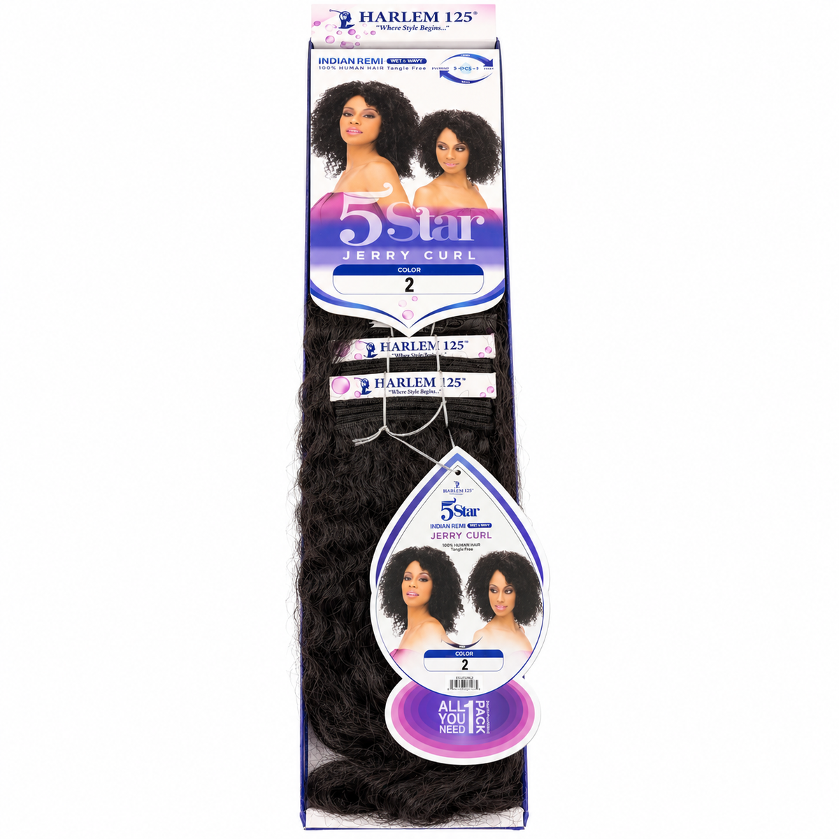 Harlem 125 Indian Remi Jerry Curl 5PCS package color 2