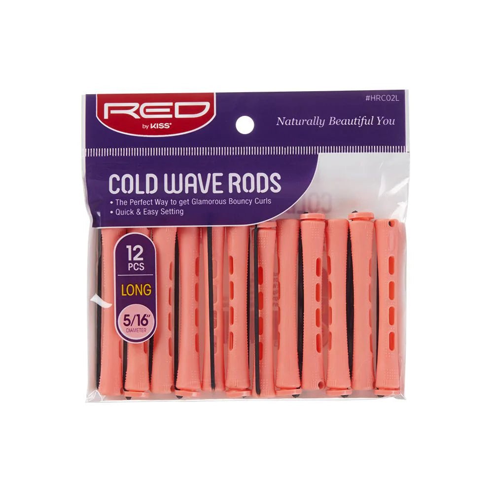 RED by KISS HRC02L Long Cold Wave Rods – Pink, 12-Pack in retail packaging
