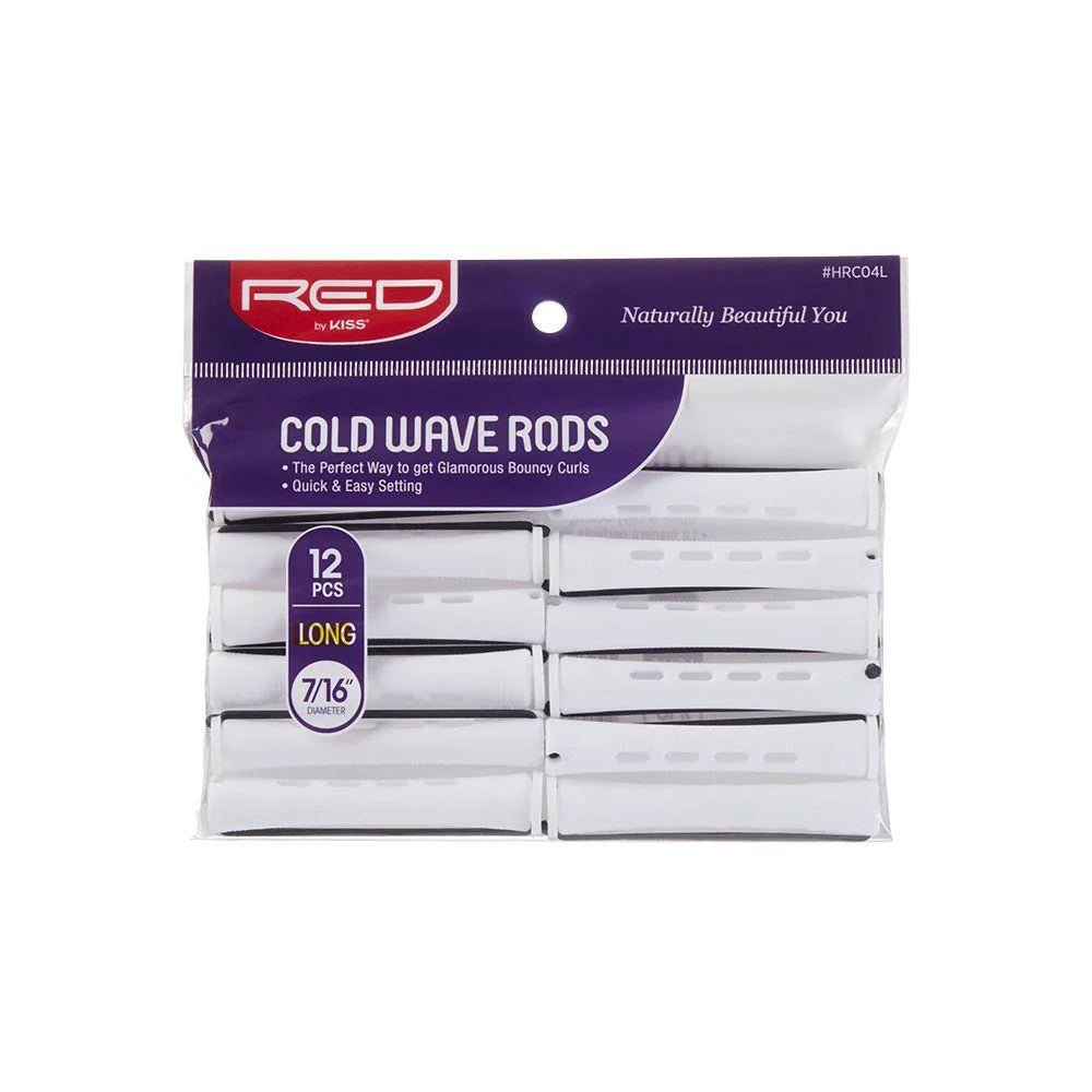 RED by KISS HRC04L Long Cold Wave Rods – White, 12-Pack in retail packaging