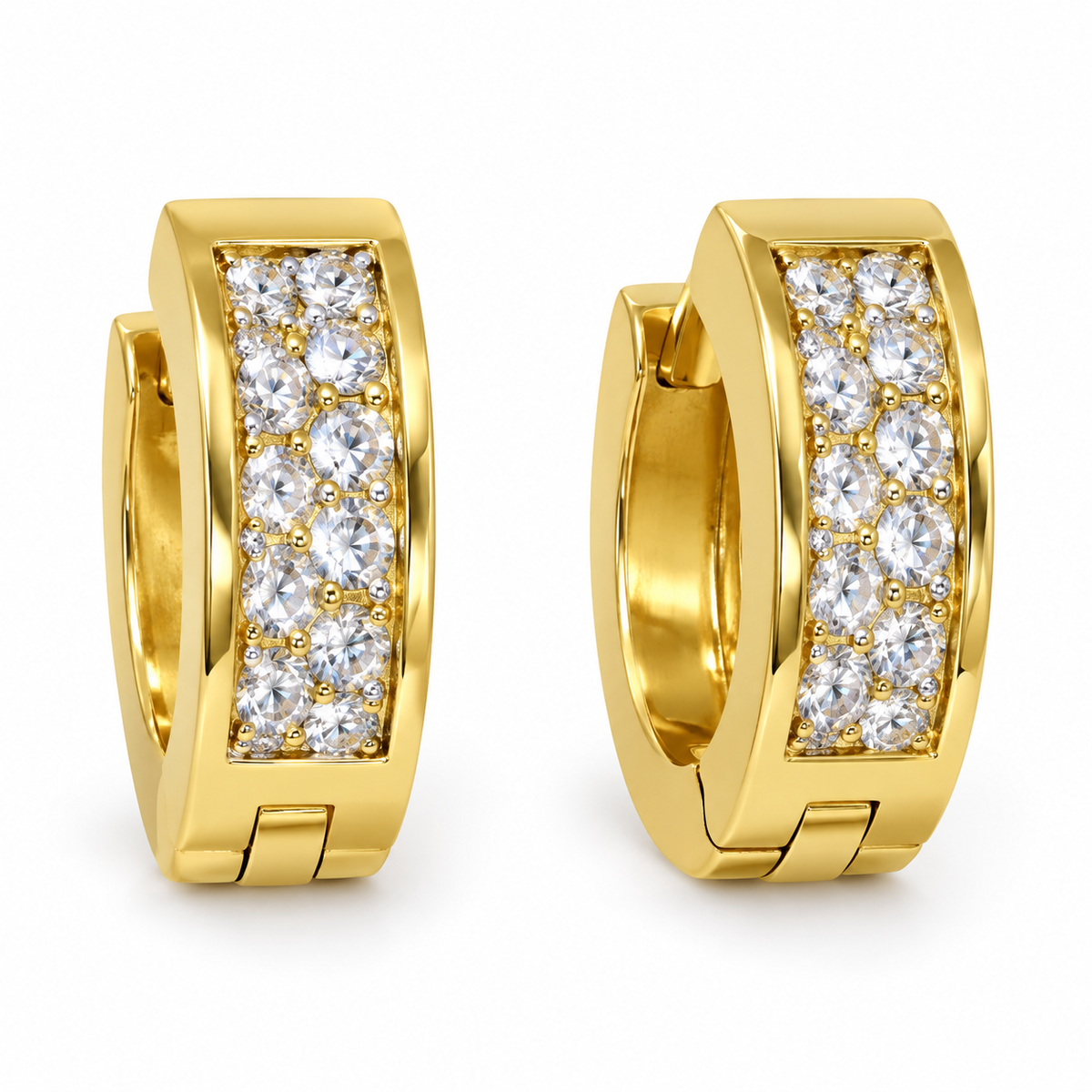 Gold-Tone Crystal Cluster Hoop