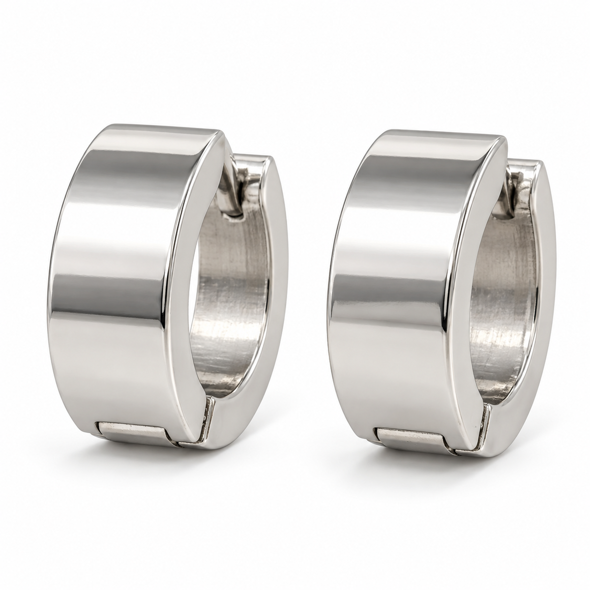 Silver-Tone Classic Flat Hoop