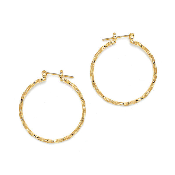 Joy Jewelry A12 gold-tone pin-catch hoop earrings