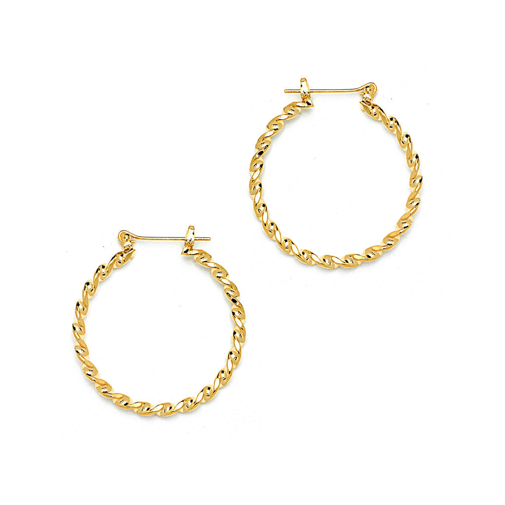 Joy Jewelry A14 gold-tone pin-catch hoop earrings