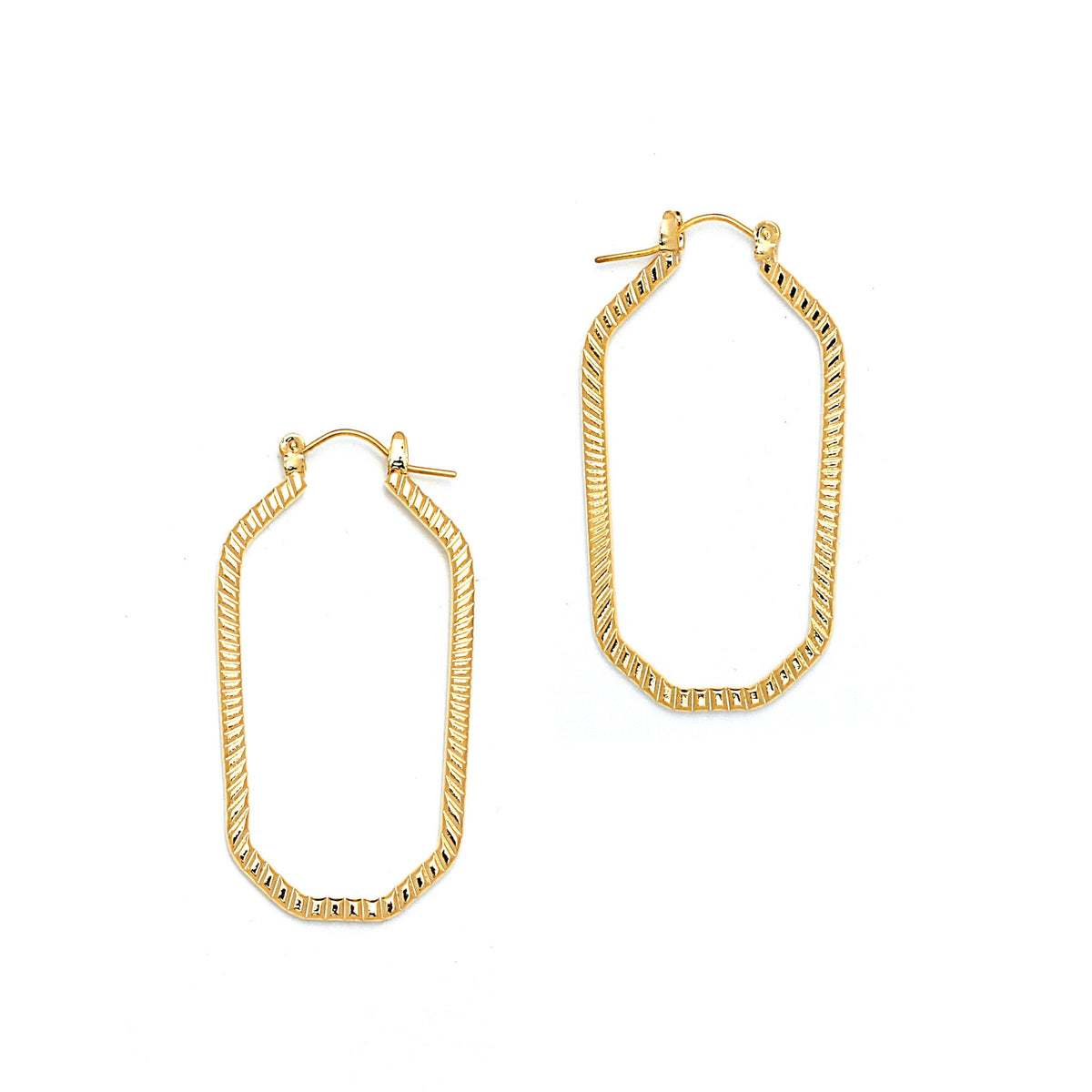 Joy Jewelry A15 gold-tone pin-catch hoop earrings