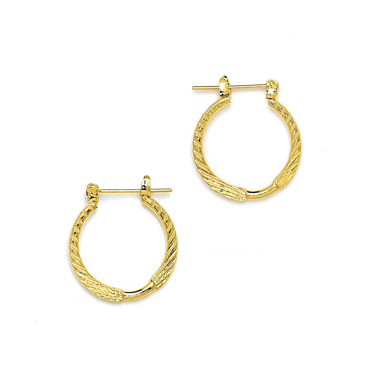 Joy Jewelry A6 gold-tone pin-catch hoop earrings