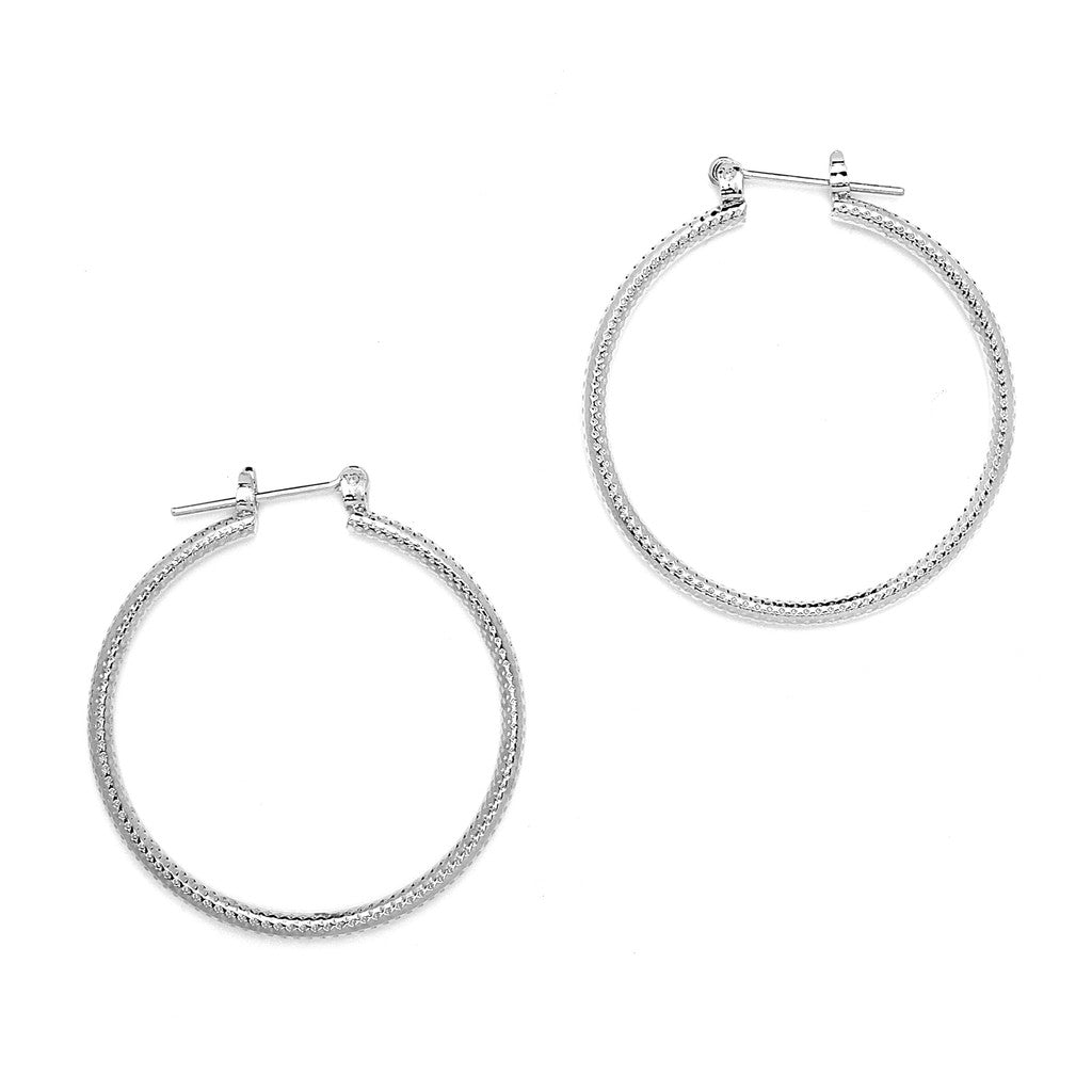 Joy Jewelry B10 silver-tone pin-catch hoop earrings
