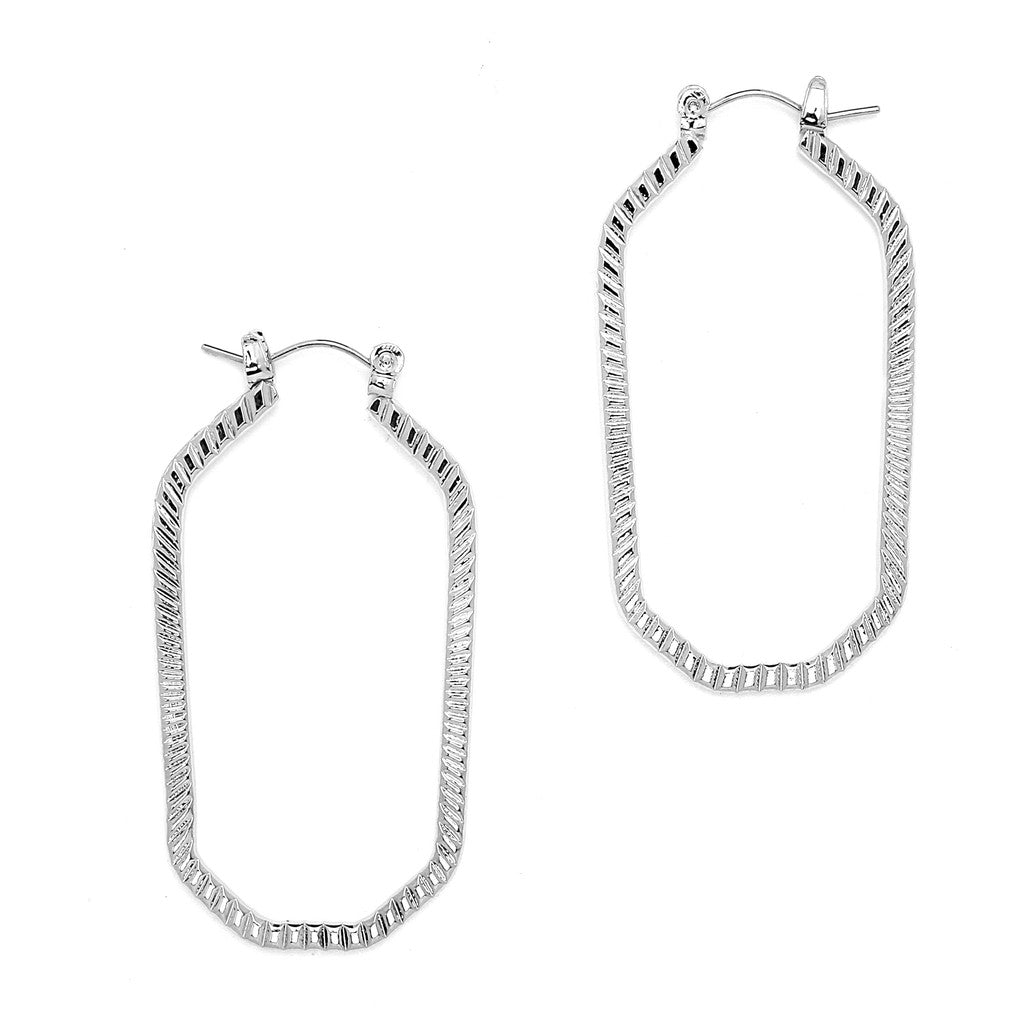 Joy Jewelry B15 silver-tone pin-catch hoop earrings