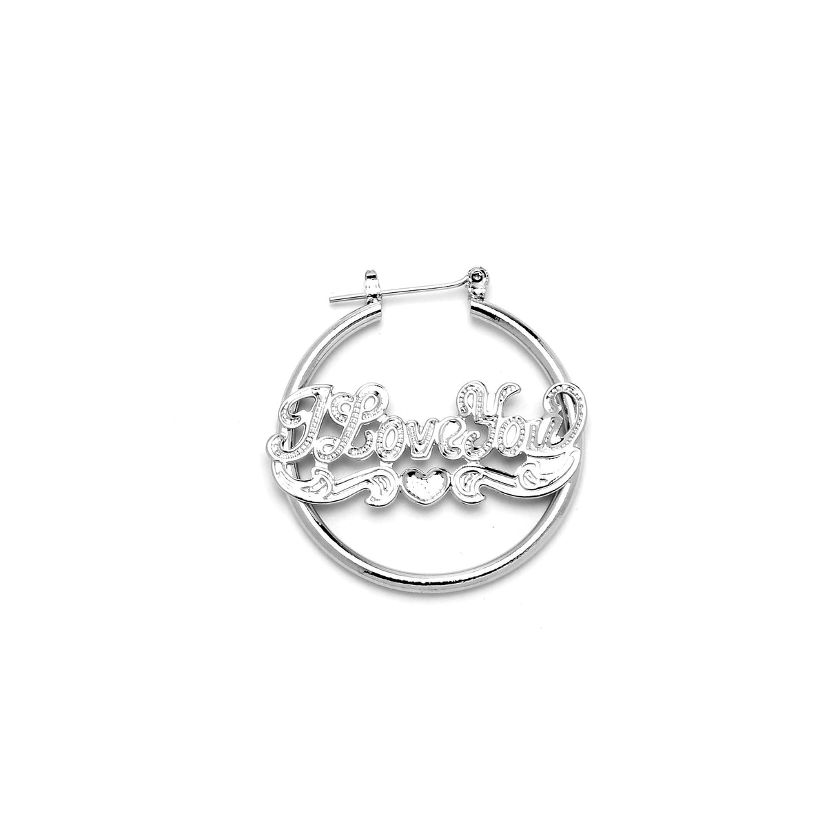 Joy Jewelry B16 silver-tone pin-catch hoop earrings