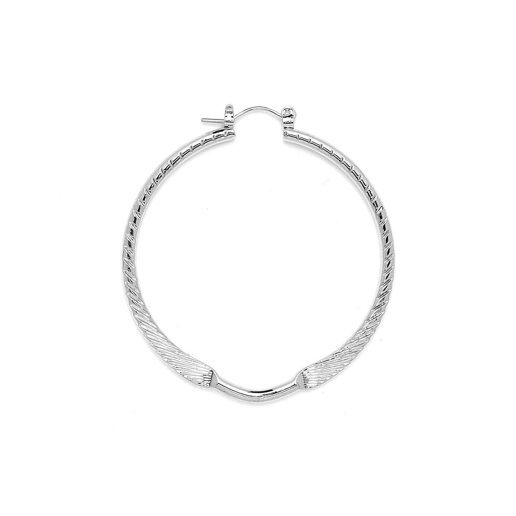 Joy Jewelry B17P silver-tone pin-catch hoop earrings